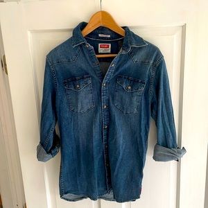 Wrangler Denim Western Snap Shirt